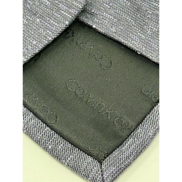 Calvin Klein Men's Wool Blend Textured Tie - Charcoal Gray Classic Width - Picture 3 of 4